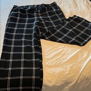 Old Navy Black Plaid Wide-Leg Pants